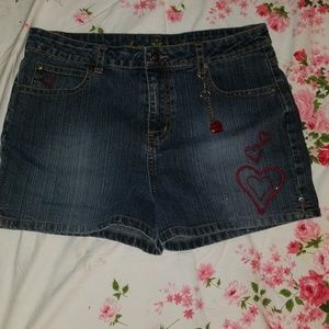 Girls heart jean shorts